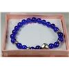 Image 1 : #33-Natural Blue sapphire  bead bracelet( 8mm)