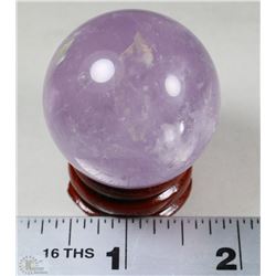 #42-Natural Amethyst Quart Crystal Sphere Healin Ball 40MM (84G) with stand