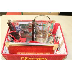 COCA COLA BOX LOT INCL METAL BIKE WITH CART,ALARM