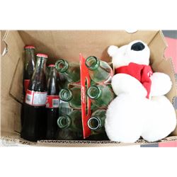 COCA COLA BOX LOT INCL.COLLECTOR BOTTLES & POLAR