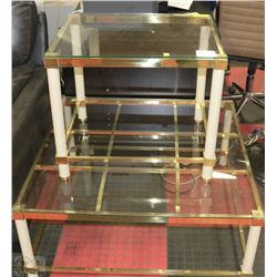 DELUXE BRASS AND GLASS COFFEE TABLE SET
