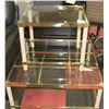 Image 1 : DELUXE BRASS AND GLASS COFFEE TABLE SET