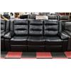 Image 2 : NEW BLACK LEATHERETTE RECLINING SOFA AND LOVE
