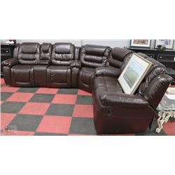 NEW CHOCOLATE BROWN LEATHERETTE RECLINING