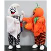 Image 1 : A PAIR OF 40" TALL HALLOWEEN STATUES GHOST&PUMPKIN