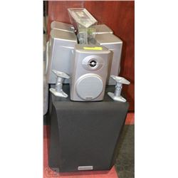 LOT OF SPEAKER ITEMS; KEENWOOD 5 SPEAKER SET WITH
