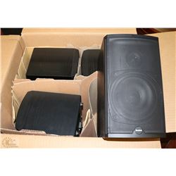 LOT OF 4 BOOK SHELF ACOUSTIC SPEAKERS MADE BY