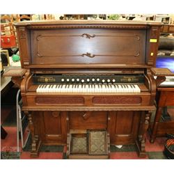 HANDCARVED DOMINION PUMP ORGAN/PIANO MADE IN