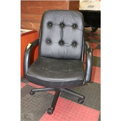 LEATHER ADJUSTABLE ROLLING OFFICE CHAIR