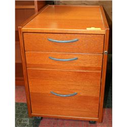 SOLID WOOD 3 DRAWER FILING CABINET