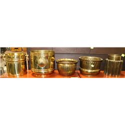 5 BRASS PLANTERS