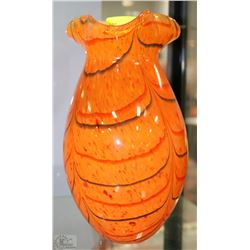 ORANGE ART GLASS VASE