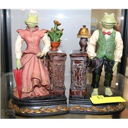 PAIR OF FROG BOOKENDS