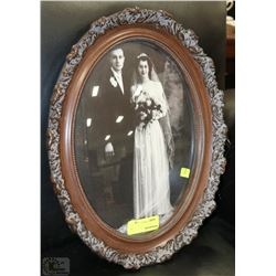 VINTAGE CURVED GLASS PORTRAIT