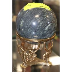 NATURAL STONE SPHERE WITH STAND
