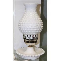 HOBNAIL MILK GLASS LAMP