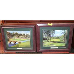 SET OF TWO 25 X 21 FAMOUS GOLF COURSE PICTURES