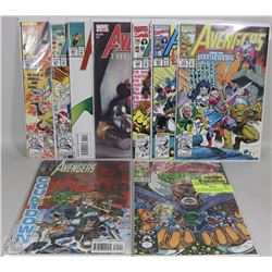 10 AVENGERS COLLECTOR COMICS WITH BAGS AND BACKING