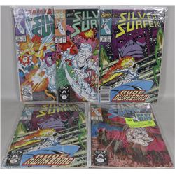 10 SILVER SURFER COMICS FROM 90'S WITH BAGS AND