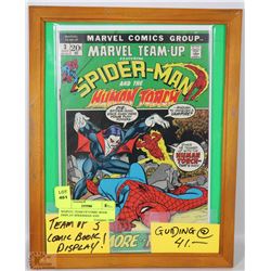 MARVEL TEAM UP COMIC BOOK DISPLAY SPIDERMAN AND