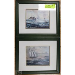 SET OF TWO FRAMED NAUTICAL TYPE PRINTS BY ARTIST