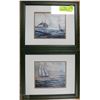 Image 1 : SET OF TWO FRAMED NAUTICAL TYPE PRINTS BY ARTIST