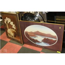 PAIR OF 2 FRAMED GALLERY PICTURES;