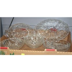 BOX WITH ESTATE CUT GLASS DISHES