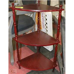 3 SHELF CHERRYWOOD CORNER STAND 13" X 30"