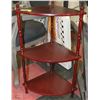 Image 1 : 3 SHELF CHERRYWOOD CORNER STAND 13" X 30"