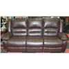 Image 1 : BROWN LEATHERETTE RECLINING SOFA