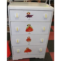 4 DRAWER DRESSER WITH PRINCESSES AND FLOWERS