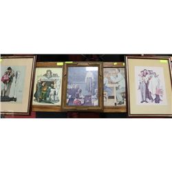 5 FRAMED NORMAN ROCKWELL PRINTS
