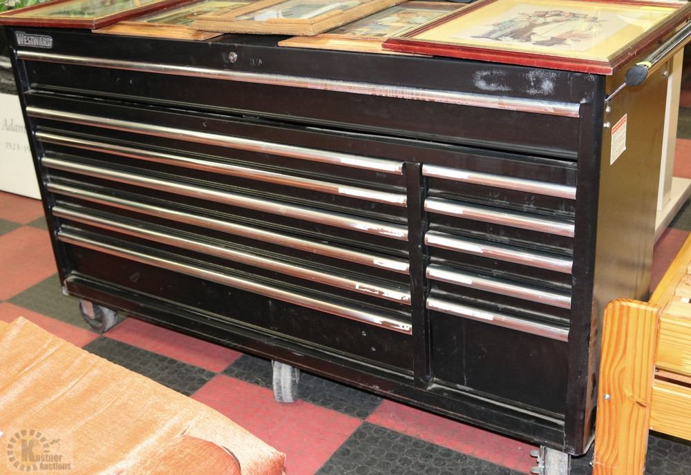 WESTWARD 12 DRAWER TOOL BOX W/ WHEELS & KEY
