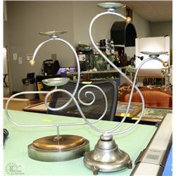 2 WROUGHT IRON DECORATIVE CANDLE HOLDERS