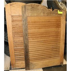 2 VINTAGE WOODEN TAVERN SHUTTER DOORS 2'X3' EACH