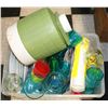 Image 1 : TOTE FULL OF PICNIC , PLASTIC CUPS,CUTLERY,NAPKINS