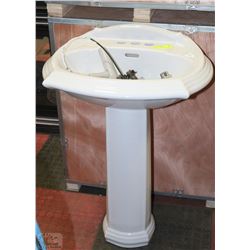 PORCELAIN PEDESTAL SINK WITH FAUCET