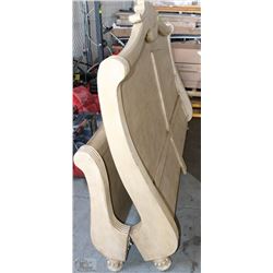 KING SIZE SOLID WOOD CARVED HEADBOARD FOOTBOARD