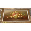 Image 1 : LARGE FLORAL FRAMED OIL ON CANVAS
