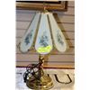 Image 1 : BRASS TONE TABLE TOUCH LAMP WITH DECORATIVE SHADE