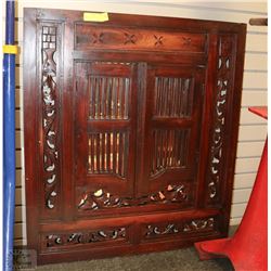INTRICATE WOODEN DOUBLE DOOR WALL MIRROR