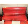 Image 1 : RED GARDEN BENCH WITH CAST IRON ENDS