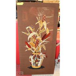 BROWN EMBROIDERED ART WORK 20"X41"