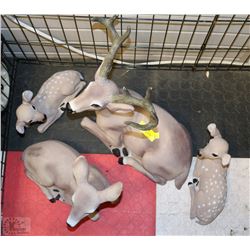 SET OF FOUR RUBBER GARDEN DEER FULL OF SAND