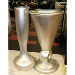 2 SHOWHOME SILVER VASES