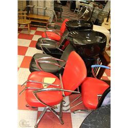 LOT OF 2 HAIR-STYLING CHAIRS,DRYER CHAIR AND 2