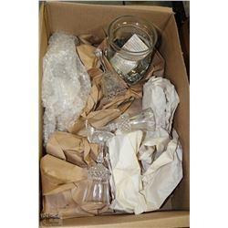 BOX WITH 6 CRYSTAL BRANDY GLASSES, CANDLE HOLDER