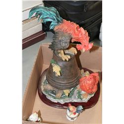 RUBY COLLECTION ROOSTER & HEN SCULPTURE WITH