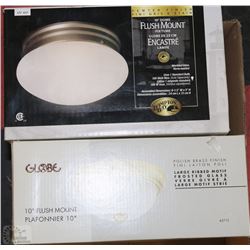 2 BRAND NEW LIGHT FIXTURES INCL GLOBE, PEWTER